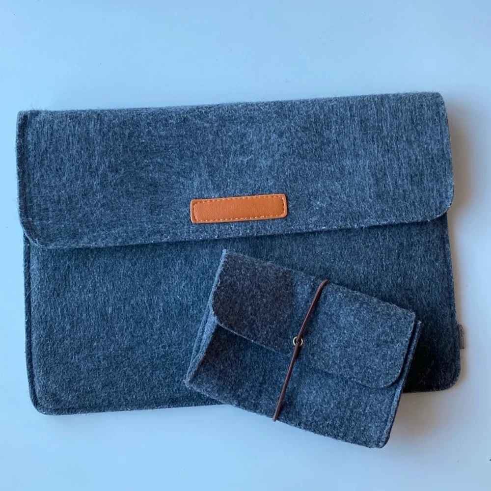 Grey Felt Laptop and Cable Cases | Inateck
